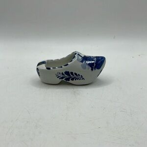 Delfts Blue Mini Shoes White Blue Holland Art Collectible Decor Vtg Hand Painted